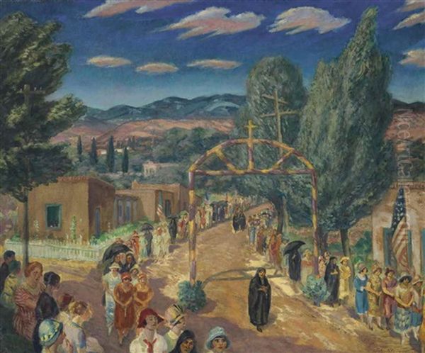 Corpus Christi Procession Oil Painting by John Sloan