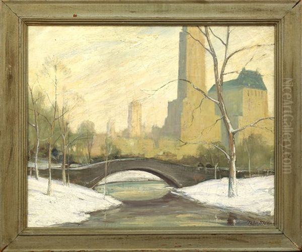 New York Central Park Scene Oil Painting by John Sloan