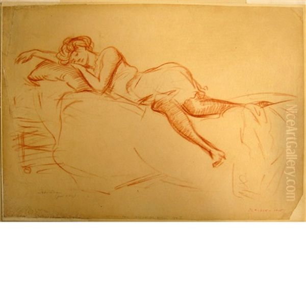 Study For Bachelor Girl No. I Oil Painting by John Sloan