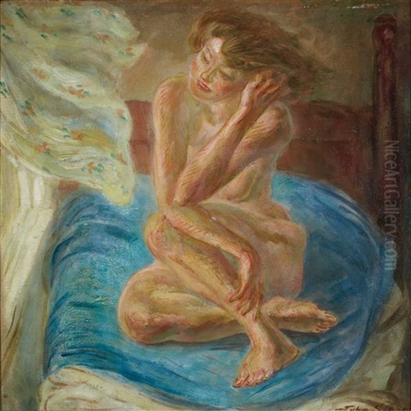 Airbath Oil Painting by John Sloan