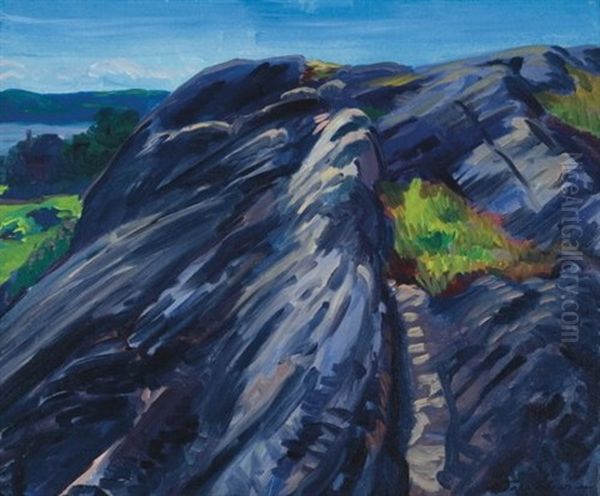 Blue Granite Rocks, Gloucester Oil Painting by John Sloan