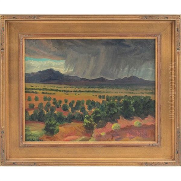 Walking Rain, Santa Fe Oil Painting by John Sloan