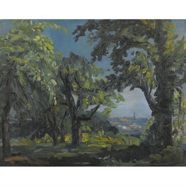 Glimpse Of New York From The Palisades Oil Painting by John Sloan