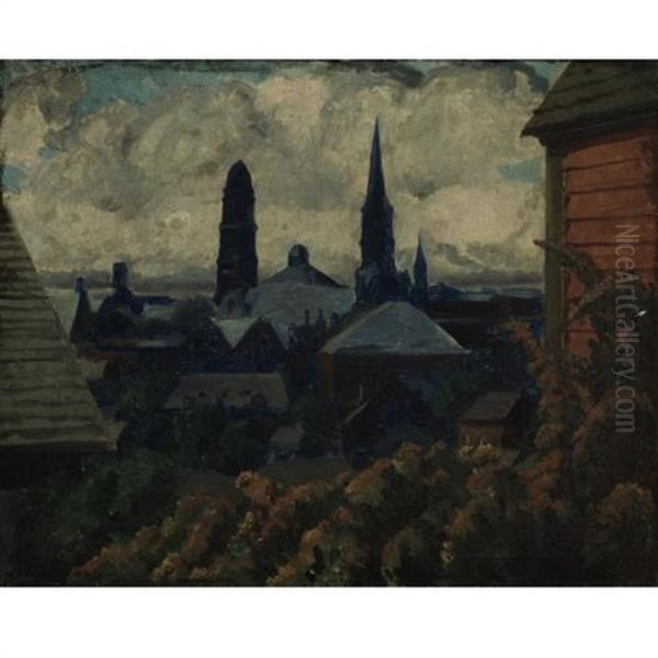 Gloucester Towers Oil Painting by John Sloan