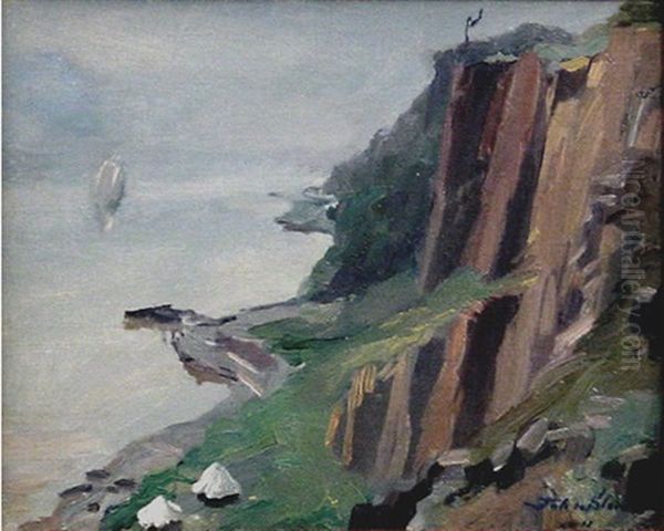 Coytesville, Nj - Hudson From The Palisades, Xxii Oil Painting by John Sloan