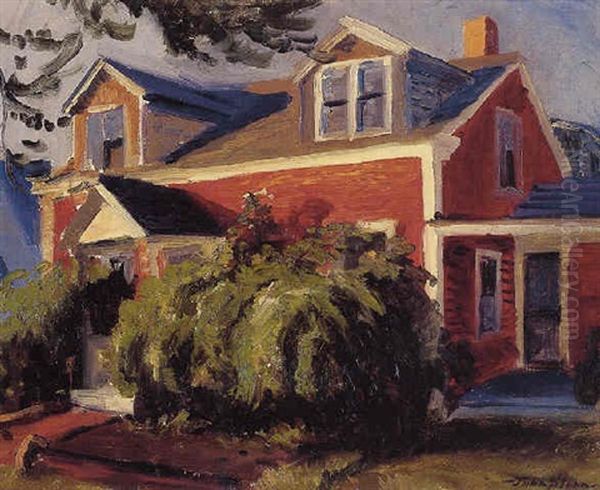 Our Red Cottage, Gloucester Oil Painting by John Sloan