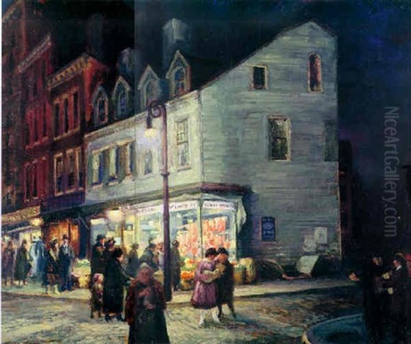 Bleeker Street, Saturday Night Oil Painting by John Sloan