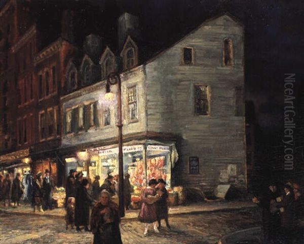 Bleecker Street, Saturday Night Oil Painting by John Sloan