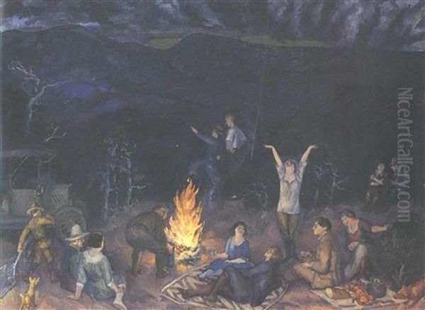 Picnic On The Ridge Oil Painting by John Sloan