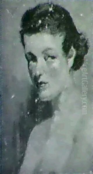 Head Of A Young Woman Oil Painting by John Sloan