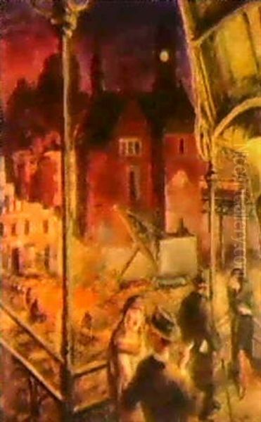 Fall Of The Village Bastille Oil Painting by John Sloan