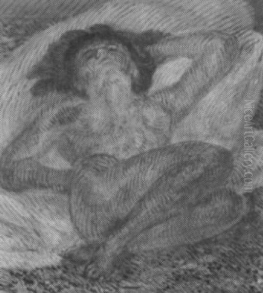 Nude On Great White Pillow Oil Painting by John Sloan