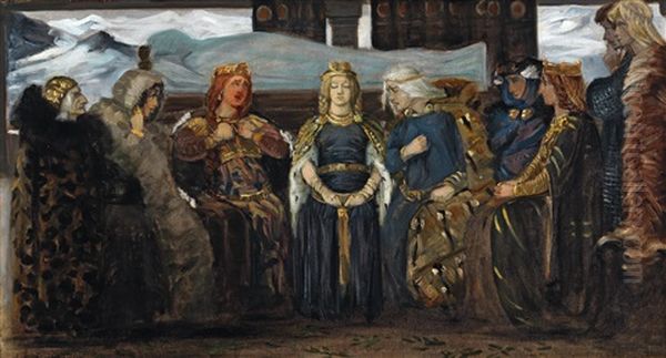 From The Edda Oil Painting by Agnes Slott-Mrller