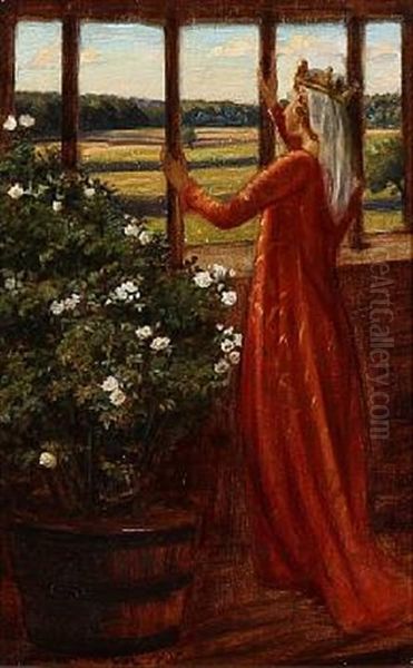 Tristan And Isolde (pair) Oil Painting by Agnes Slott-Mrller