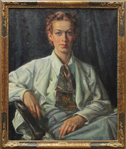 Portrait Of Miss. P. G. Oil Painting by Frank J. Van Sloun