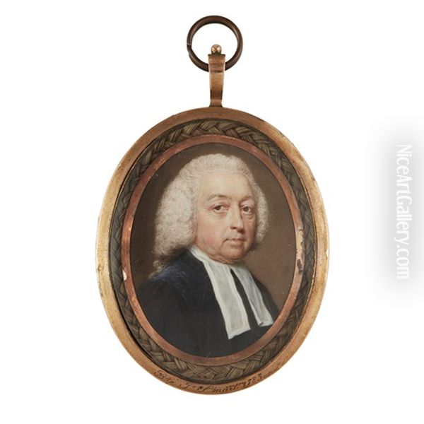 Portrait Miniature Of A Clergyman, Thought To Be William Elliot Oil Painting by John Ii Smart