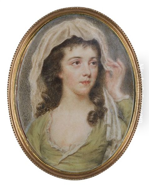 Portrait Of A Lady In A Green Dress Oil Painting by John Ii Smart