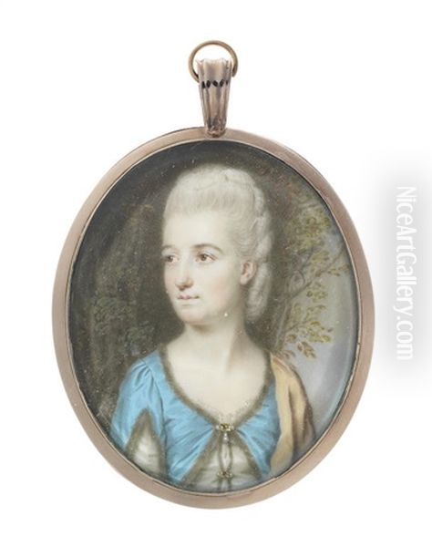 A Lady, Possibly Mrs Wright Oil Painting by John Ii Smart
