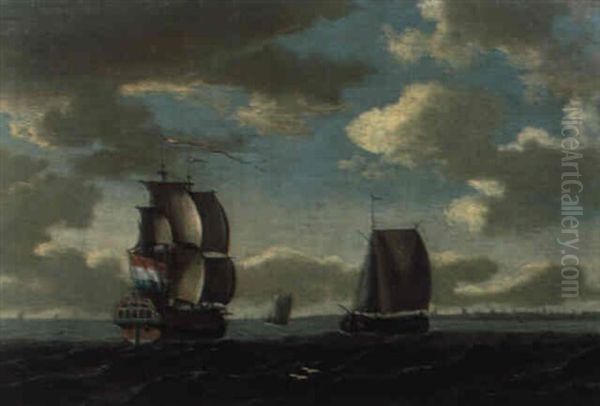 Schiffe Auf Bewegter See Oil Painting by Aernout Smit