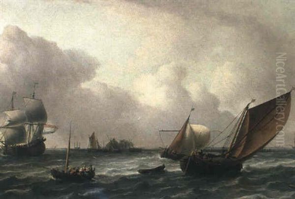 Schiffe Auf Bewegter See Oil Painting by Aernout Smit