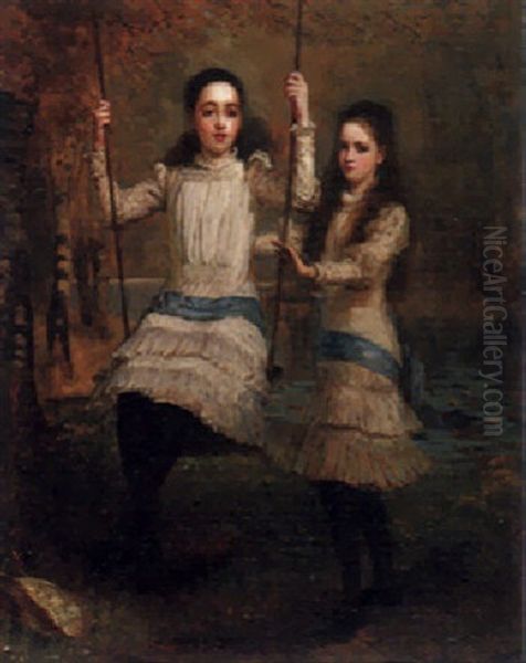 The Cameron Sisters Oil Painting by Stephen Catterson Smith the Younger