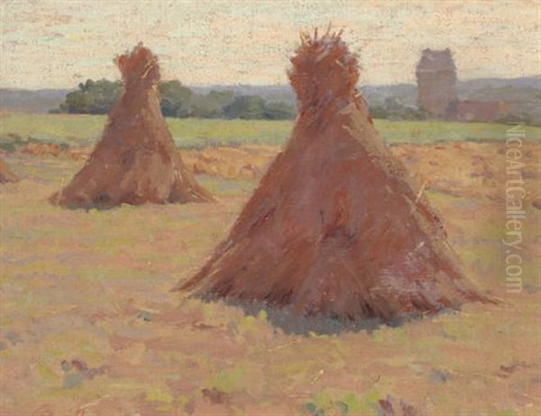 Haycocks, Brittany, France Oil Painting by Elmer Boyd Smith