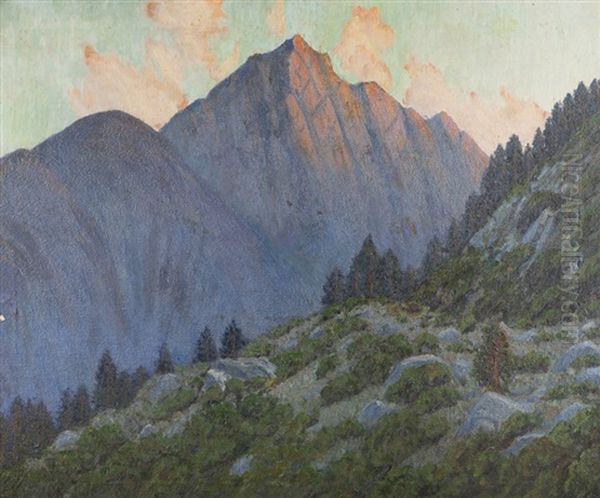 Mt. Morrison, Convict Lake, Eastern Sierras Oil Painting by Ernest Browning Smith