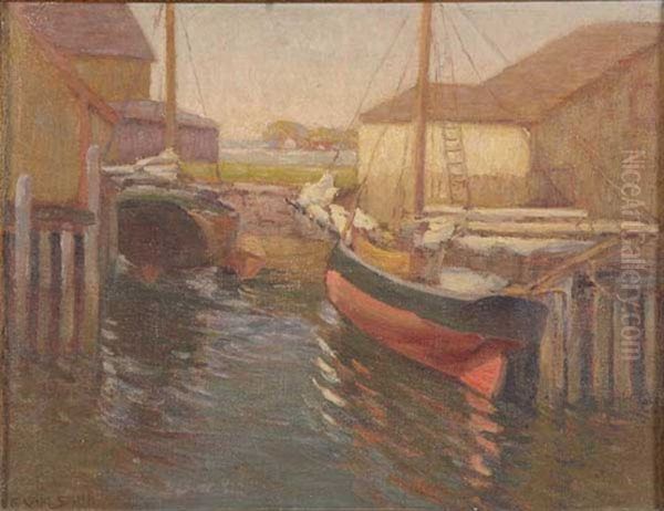 Gloucester Boats At Evening Oil Painting by Frederick Carl Smith