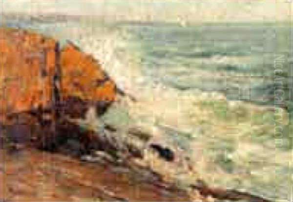 Rocky Shore Oil Painting by Frederick Carl Smith