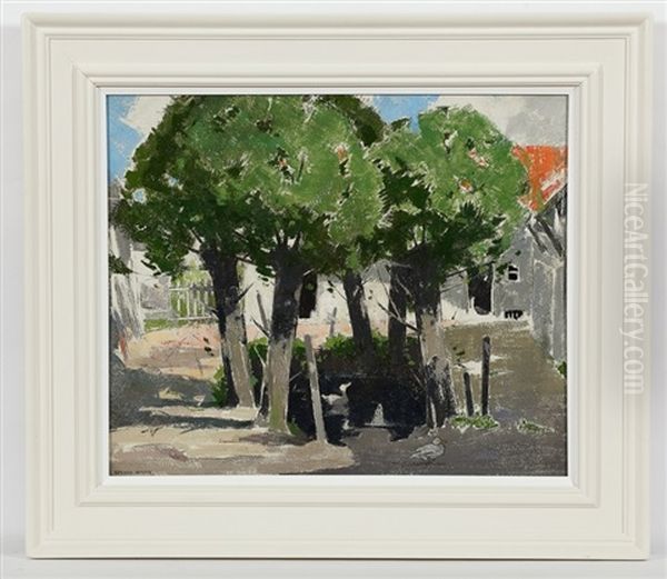 Farmyard Near Etaples Oil Painting by John Guthrie Spence Smith