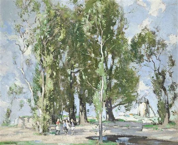 A Windmill, Picardy Oil Painting by John Guthrie Spence Smith