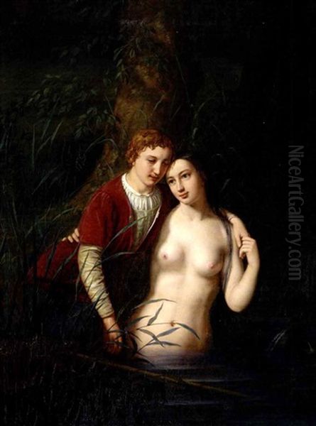 Den Lille Havfrue Og Prinsen Oil Painting by L. A. Smith