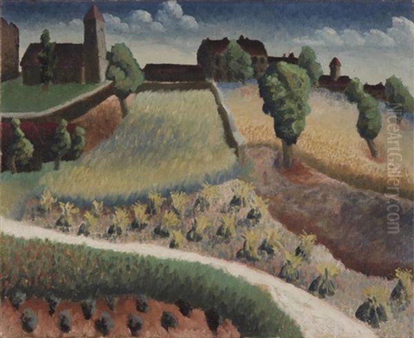 Vineyard In The South Of France Oil Painting by Peter L. Smith