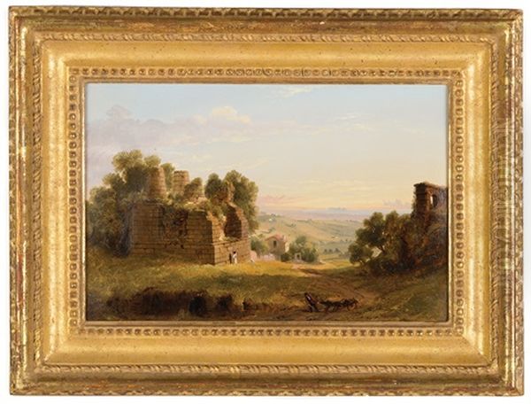 Tomb Of Aruno Near Albano 1852 Oil Painting by Russell Smith