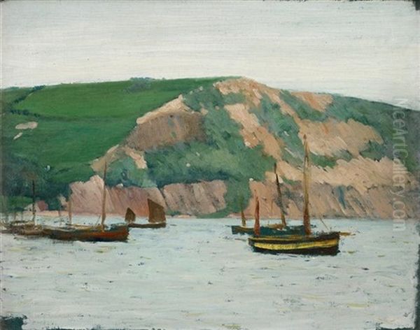 Cliffs Over Dover Oil Painting by Henry Bayley Snell