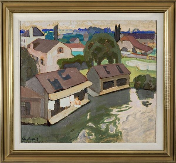 Jetty Oil Painting by Eero Snellman