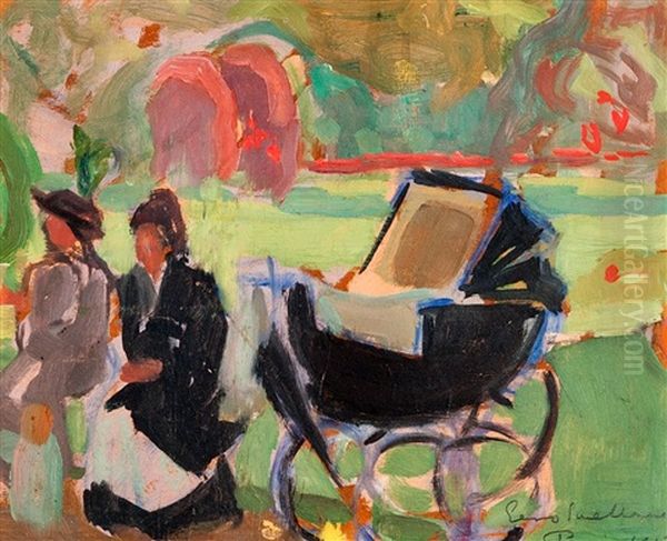 Motif From Paris Oil Painting by Eero Snellman