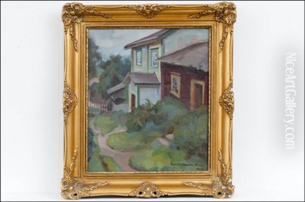 Pihapiiri - Gard Oil Painting by Eero Snellman