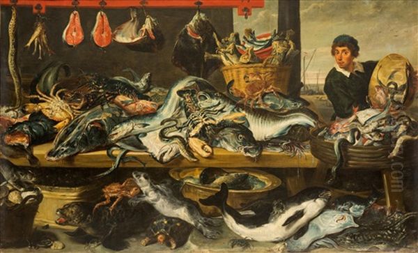 L'etal Du Poissonnier Oil Painting by Frans Snyders