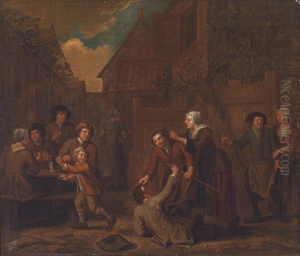 Rauferei Im Wirtshaus Oil Painting by Peter (Petrus) Snyers