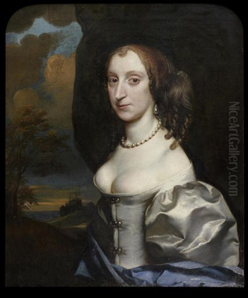 Portrait Of Lady Paget, Bust-length, In A Blue Dress Oil Painting by Gerard van Soest
