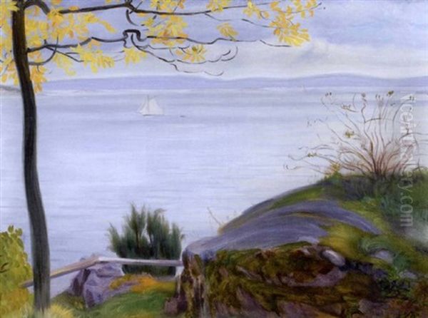 Utsikt Over Oslofjorden Oil Painting by Harald Oscar Sohlberg