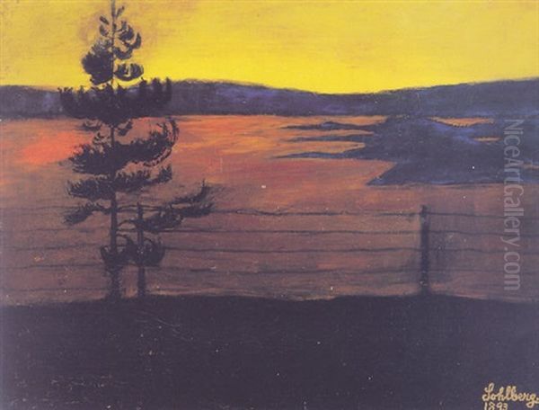 Natteglod Oil Painting by Harald Oscar Sohlberg