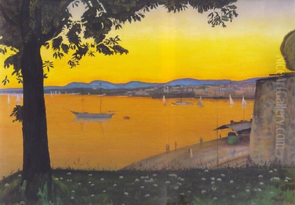 Oslo, Fra Akershus Oil Painting by Harald Oscar Sohlberg