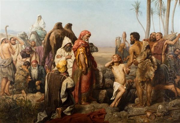 Jozef Sprzedany Przez Brazi Oil Painting by Zygmunt Sokolowski