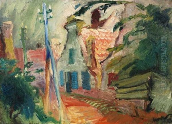 Eine Gasse In Gretsiel Oil Painting by Alexander Leo Soldenhoff