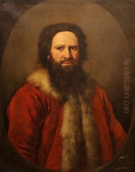 Portrait Of A Merchant Of The Levant Company In A Red Fur Lined Coat, 1734 Oil Painting by Andrea Soldi