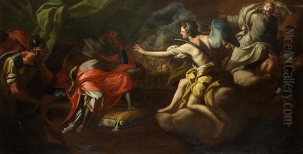 The Dream Of Joseph Oil Painting by Francesco Solimena