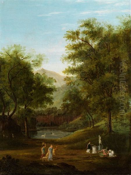 Am Diana-altar Oil Painting by Fr. Wil. Grafin von Solms-Baruth