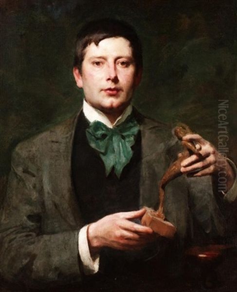 Portrait Of George Frampton, A.r.a. Oil Painting by Joseph Solomon Solomon